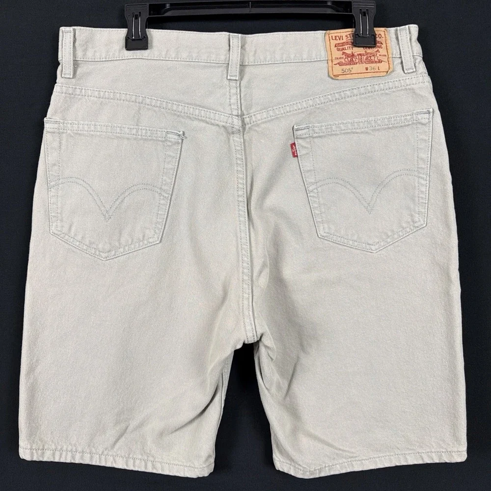 Vintage 2004 Levi's 505 Gray Denim Shorts Mens 36 Made in Mexico Y2K